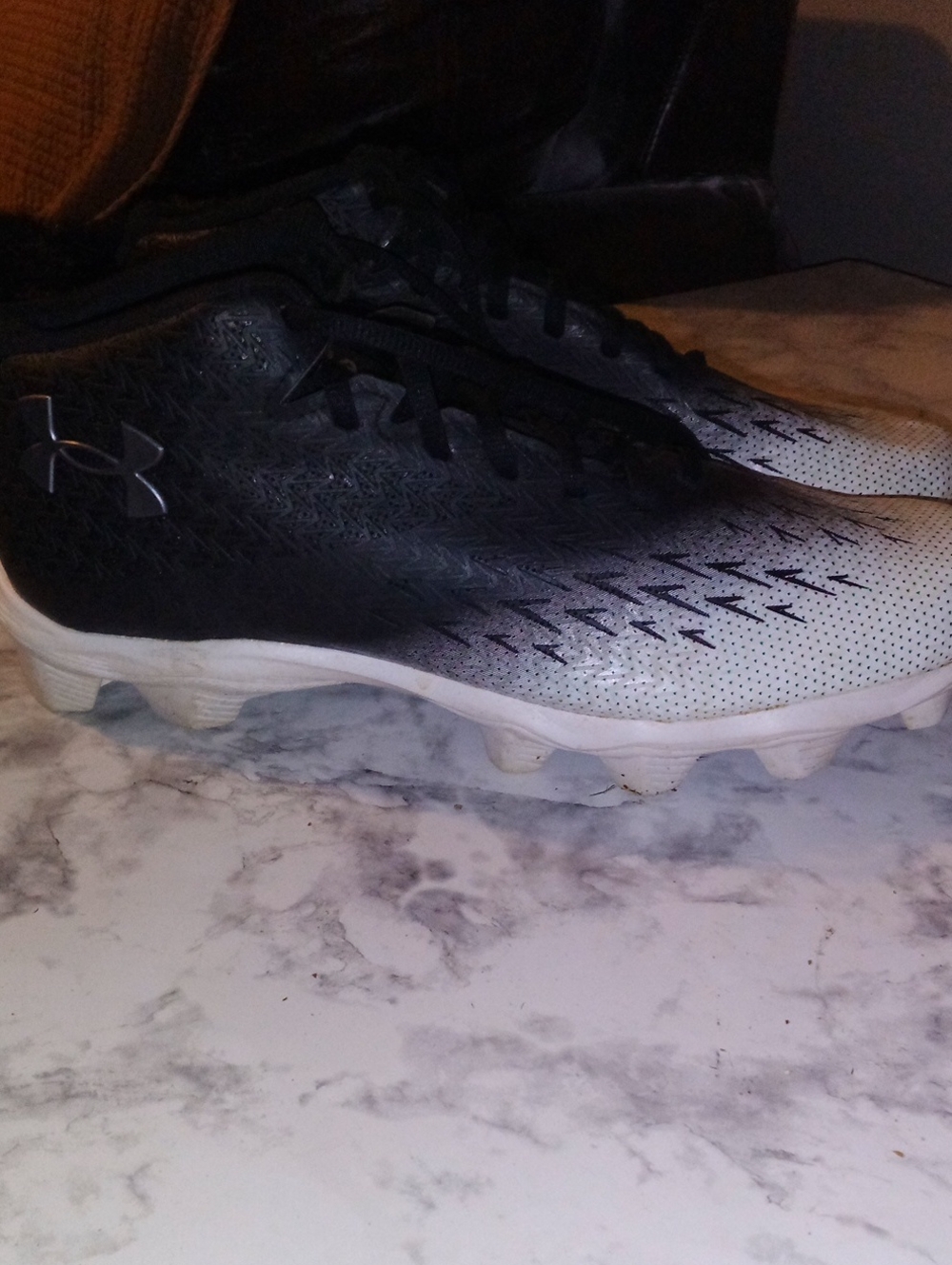 Under Armour Black and White Gradient Football Cleats